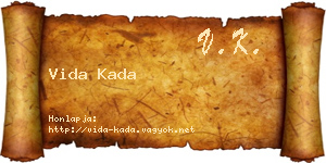 Vida Kada névjegykártya